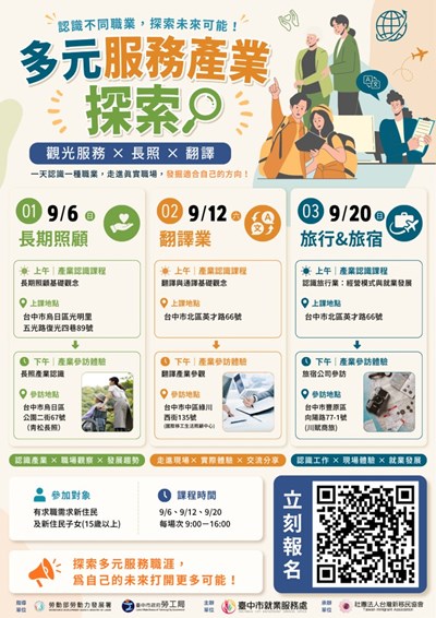 附件3「多元服務產業探索」產業鏈工作坊課程DM