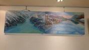 「暴風雨後的碧湖」以及「冰川。油畫想像畫」藝文展示